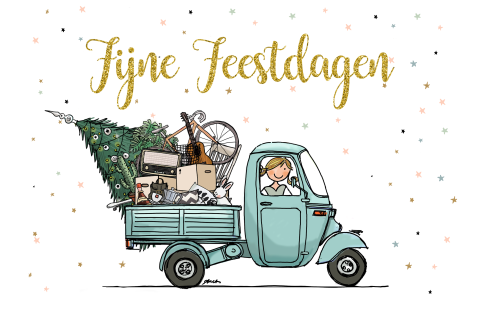 Vrolijke kerstkaart met sterren