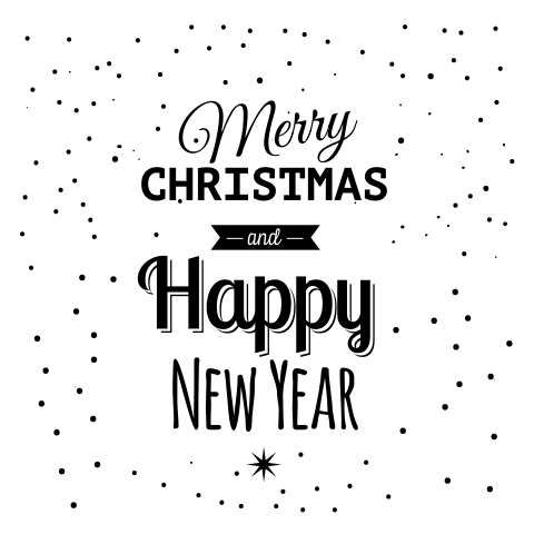 Hippe typografische kerstkaart in zwart-wit