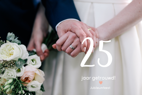Zelf maken jubileumkaart met foto en lief hartje | Liggend dubbel