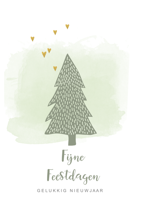 Hip kerstkaartje met aquarel