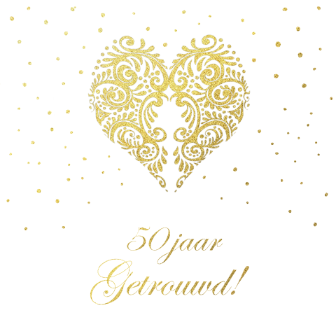Feestelijke jubileumkaart 50 jaar met glitters