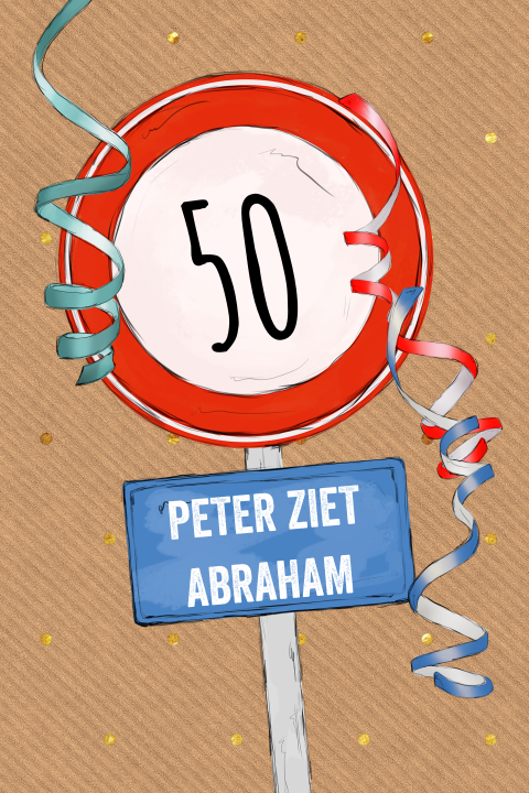 Originele uitnodiging 50 jaar met bord