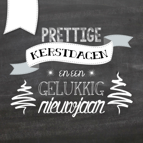 Originele kerstkaart in krijtbordstijl