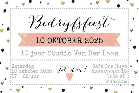 Uitnodiging bedrijfsfeest jubileum