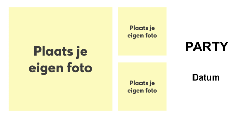 Eigen fotokaart maken als uitnodiging met grote en 2 kleine foto's