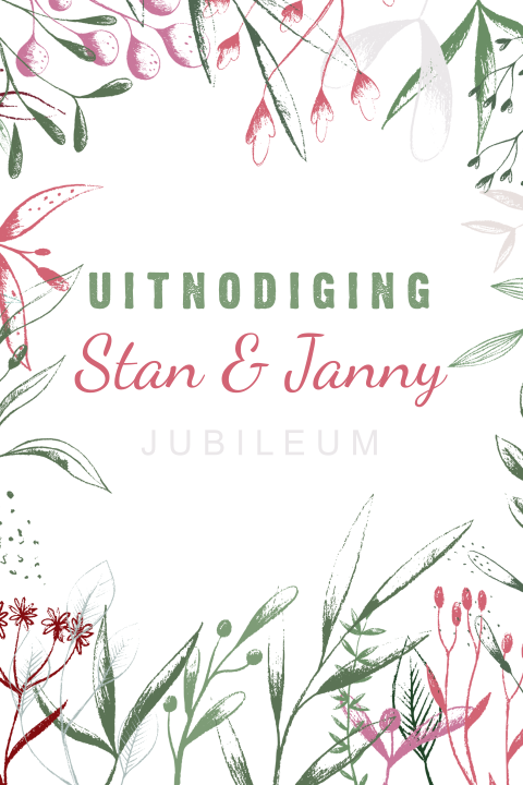 Stijlvolle jubileumskaart met takjes