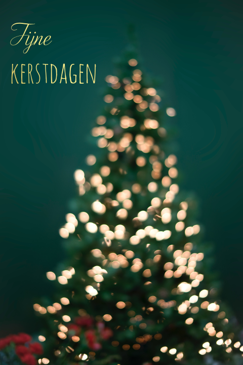Goudfolie stijlvolle kerstkaart met boom