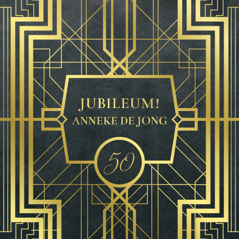 Moderne 50e verjaardagsuitnodiging voor vrouw in great gatsby stijl