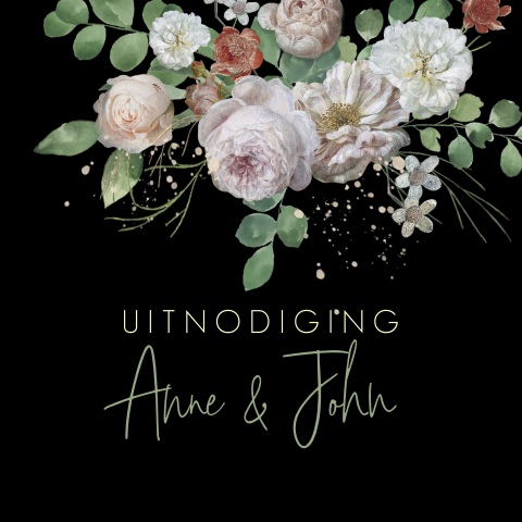 Stijlvolle jubileumkaart met prachtige bloemen