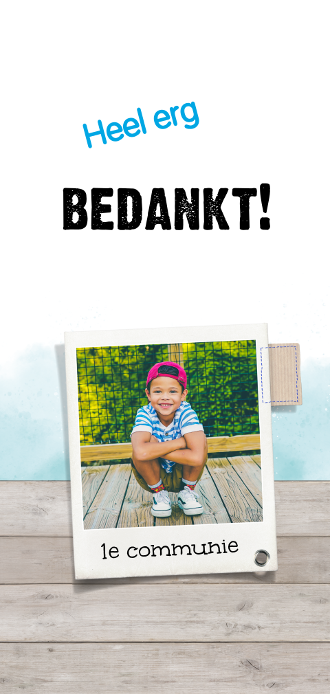 Hip bedankkaartje met hout en watercolor
