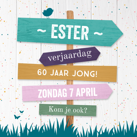 Stoere uitnodiging 60 jaar voor vrouw