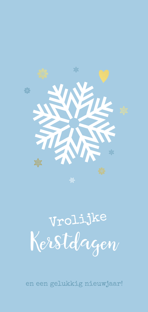 Goudfolie kerstkaart met sneeuw