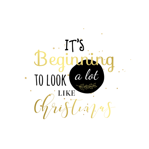 Goudfolie kerstkaart met leuke typografie