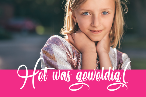 Roze bedankkaart communie voor meisje met foto
