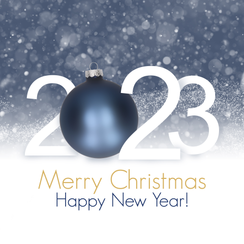 Zakelijke kerstkaart 2023 blauw