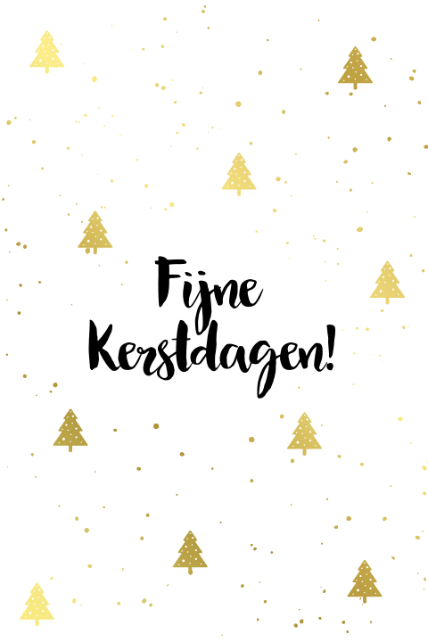Hippe Kerstkaart met bomen in folie