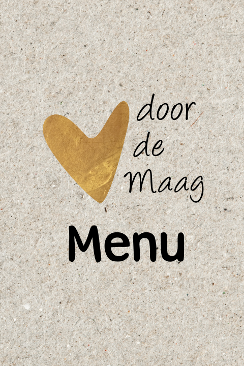 Hippe menukaart met goudkleurig hart