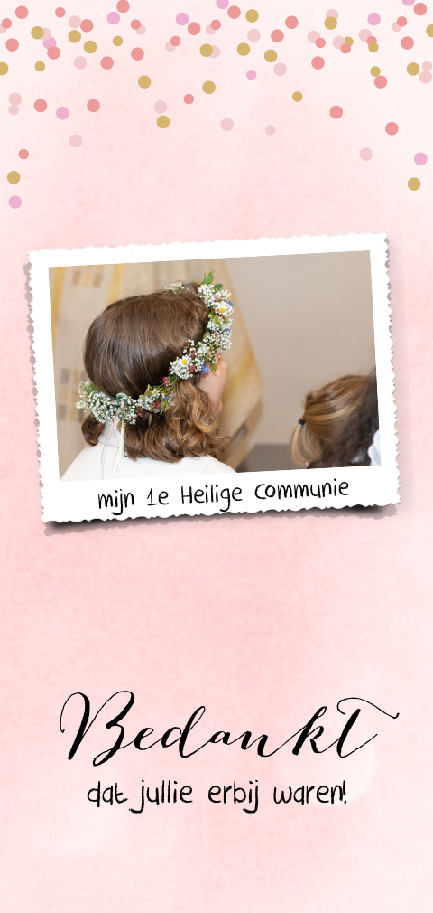 Mooie bedankkaart met confetti en watercolor