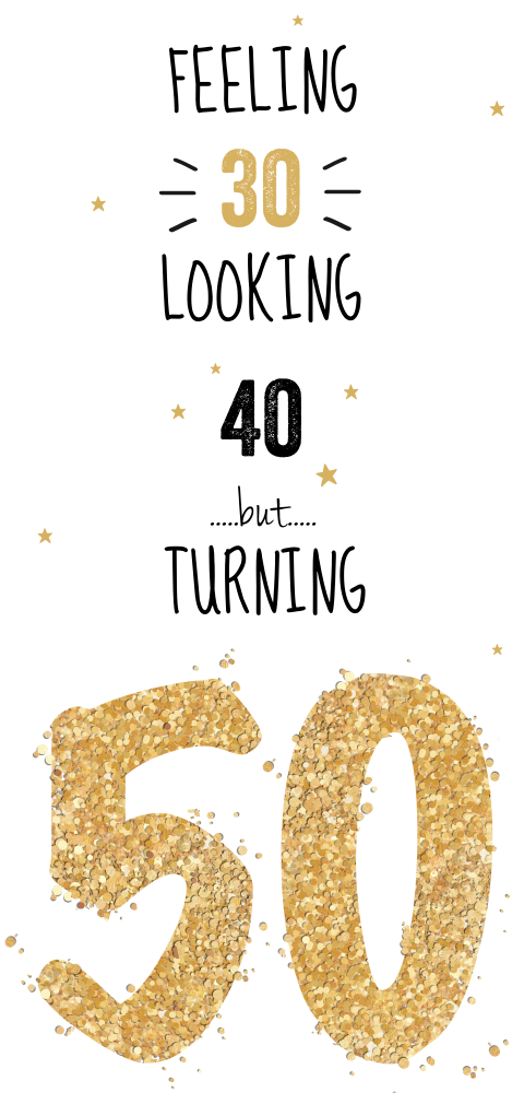 Uitnodiging 50 jaar met confetti