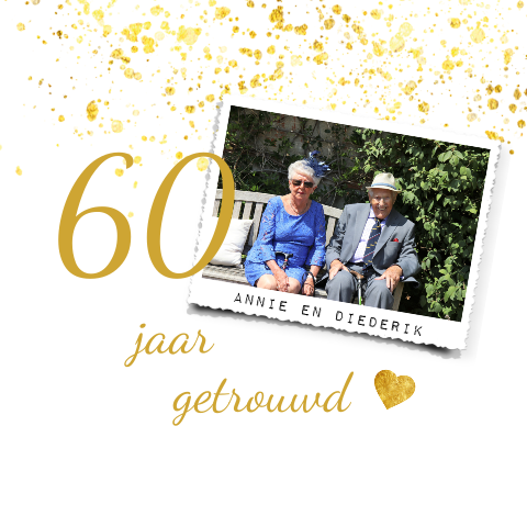 Feestelijke jubileumkaart in goudlook