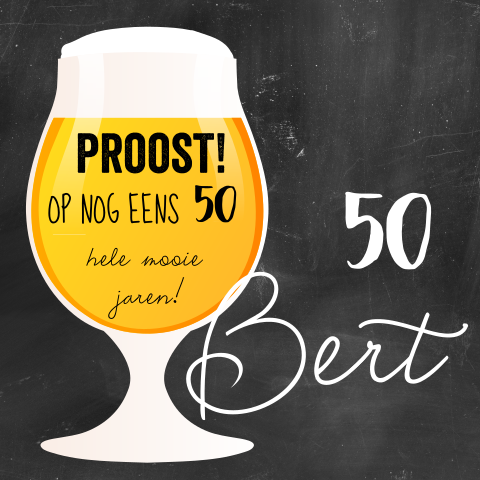 Uitnodiging 50 jaar man met biertje