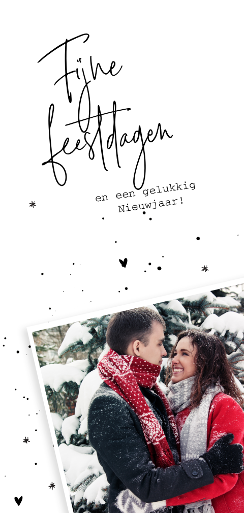 Trendy kerstkaart met vrolijke stipjes en foto
