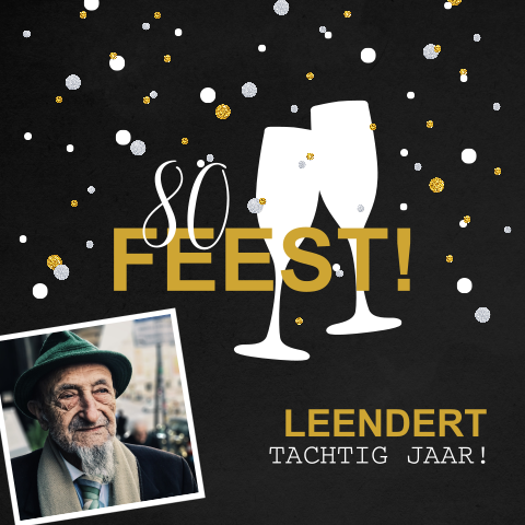 Vrolijke uitnodiging 80 jaar verjaardag man