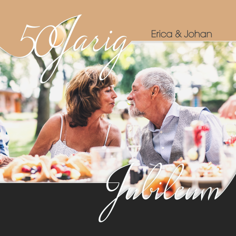 Uitnodiging jubileum 50 jaar huwelijk met foto
