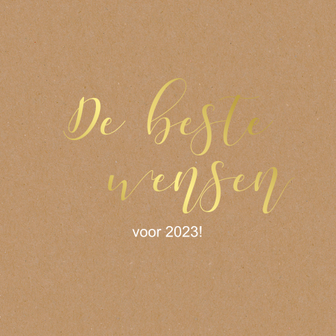 Nieuwjaarskaart met kraftlook en goudfolie tekst - zelf maken