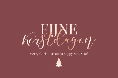 Zakelijke kerstkaart met roségoudfolie kerstboom