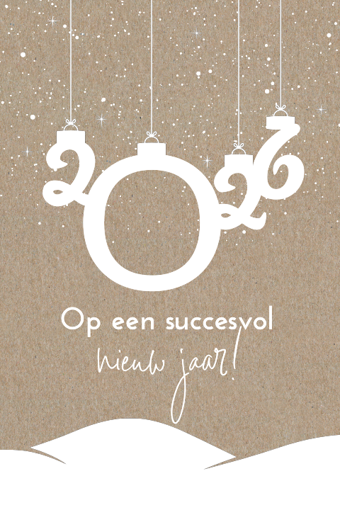 Zakelijke nieuwjaarskaart met logo op kraftpapier