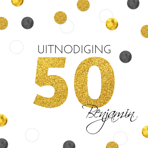 Hippe verjaardagskaart met confetti in goudlook