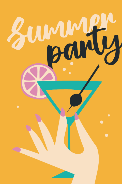 Vrolijke verjaardagsuitnodiging "Summer party"