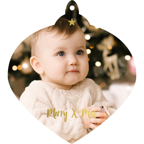 Originele kerstkaart met foto en goudfolie