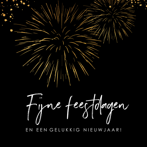 Feestelijke zakelijke kerstkaart met vuurwerk