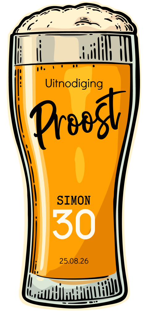 Originele uitnodiging in bier vorm