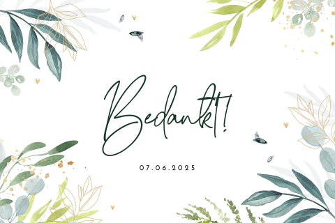 Bedankkaart met watercolour takjes