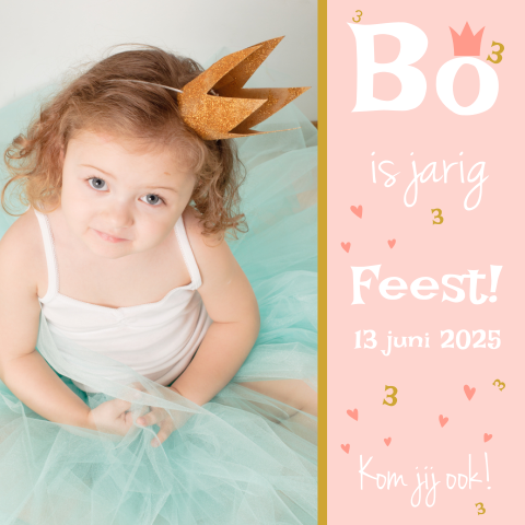 Schattige kaart kinderfeestje meisje