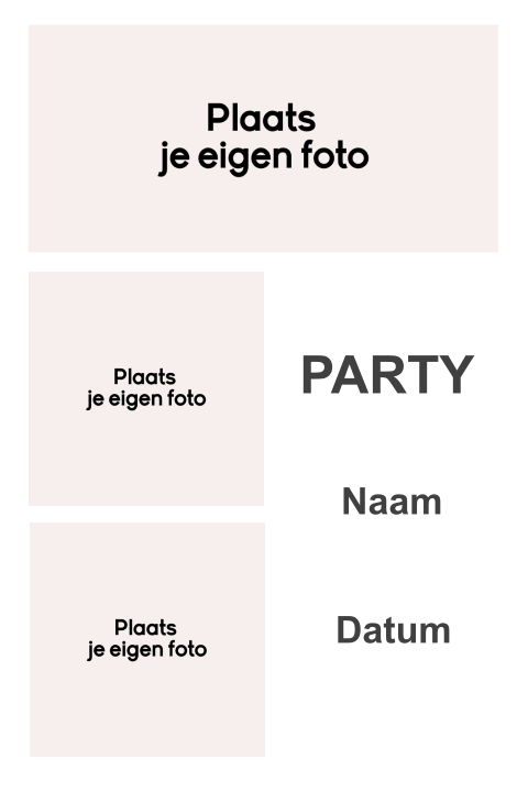 Fotokaart voor drie foto's - enkel staand