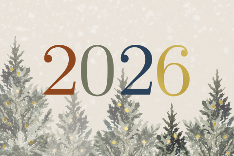 Kerstkaart met goudfolie en nieuw jaartal 2025