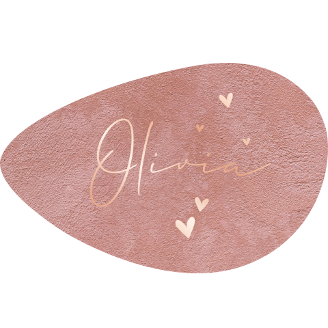 Schattige sticker in bijzondere vorm met hartjes in roségoudfolie