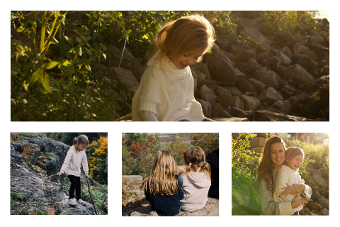 Ontwerp je communiekaart met 4 foto's in liggend formaat
