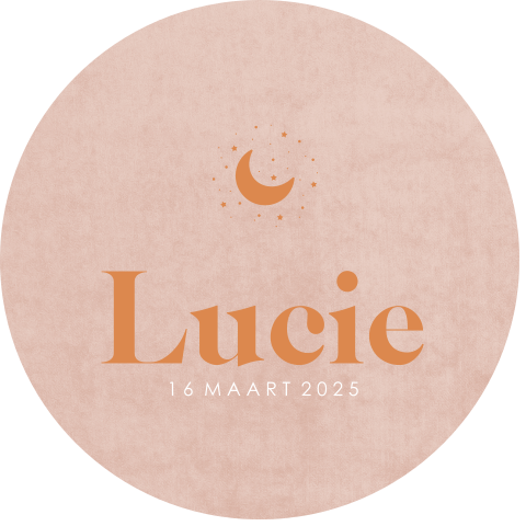 Raamsticker met maan, sterren en roze achtergrond