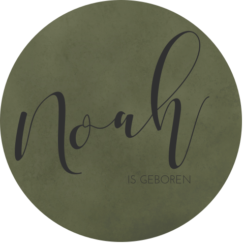 Raamsticker met zwarte typografie op groene achtergrond
