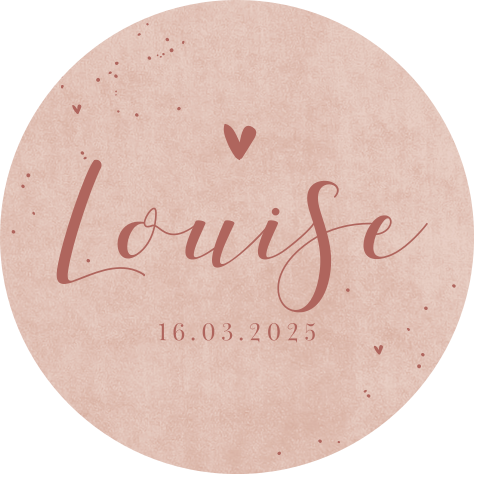 Raamsticker met roze achtergrond en hartjes