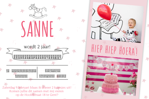 Lief verjaardagskaartje met fotostrip