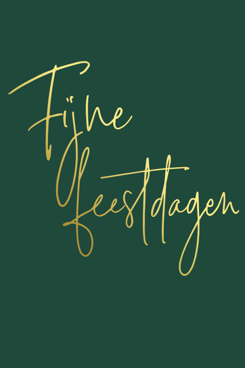 Zelf maken kerstkaart in donkergroen met goudfolie