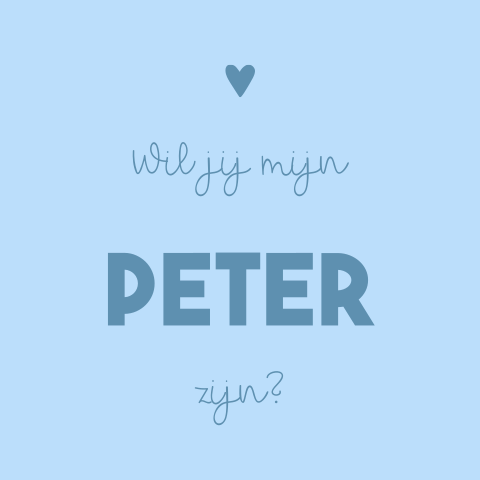 Tegeltje in het blauw voor een peter