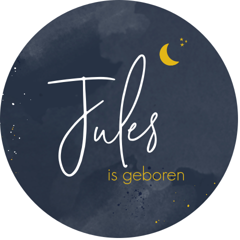 Raamsticker met maan en blauwe achtergrond