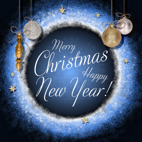 Kerstkaart feestelijke dagen blauwe maan
